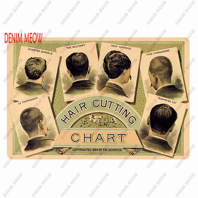 Hair Cutting Retro Plaque Metal Signs BARBER SHOP Vintage Painting Wall Art Posters Cafe Bar Pub Shave & Haircut Home Decor WY28 15