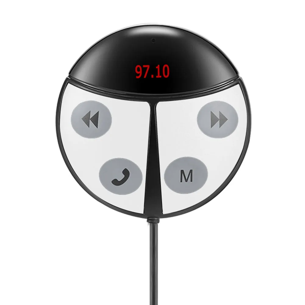 2 в 1 Bluetooth приемник FM передатчик адаптер Божья коровка в форме автомобиля установлен Многофункциональный широкий Совместимость Стабильный Прочный - Название цвета: White