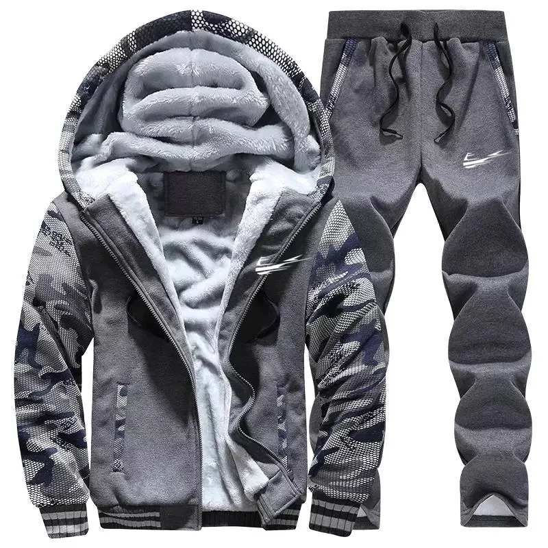 

Hoodie Sweatshirt Men/Women 2020 Coat Fleece Hoodies Sweatshirts+Sweatpants Suit Autumn Winter Pure color Hooded Pullove