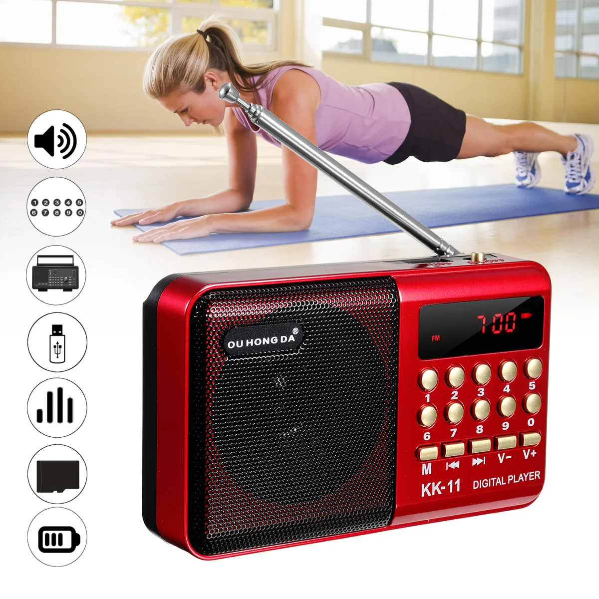 Мини портативный радио плеер Ручной цифровой FM USB TF MP3 музыкальный плеер динамик перезаряжаемый|Радиоприёмники| | АлиЭкспресс