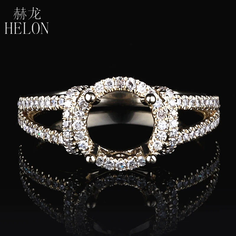 HELON круглая огранка 6 5 7 25 мм Твердое 14 к желтое золото AU585 паве 0.32ct натуральные