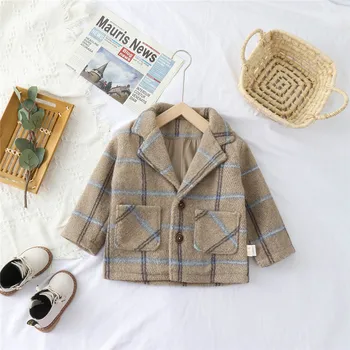 

Winter Autumn Boys Girl Jacket Infant Plaid Hoodies Jackets Casual Cotton Pompom Kids Outerwear Baby Girl Clothes Coat 0-5 Years