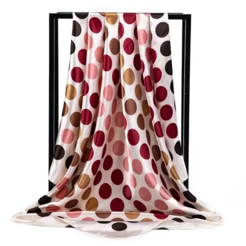 Шелковые шарфы Foulard 90*90 см квадратная голова хиджаб шарф Женский шифон шаль Бандана обертывание глушитель парео - Цвет: 48
