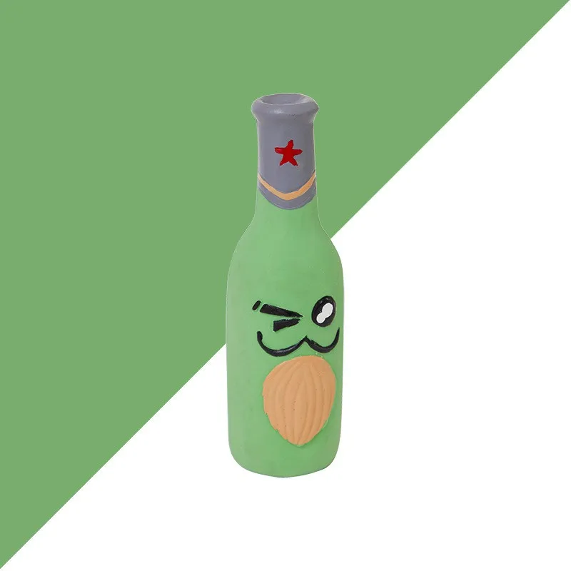 Форма бутылки горячего пива, игрушки для домашних животных, устойчивые к укусам, игрушки для собак, мягкие игрушки для чистки зубов щенка, латексная игрушка для тренировки питомца