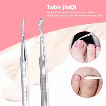 

1PC Stainless Steel Ingrown Toe Paronychia Pedicure Double Head Nail Lifter Foot Nail Dirt Cleaning Spoon Manicure Tools