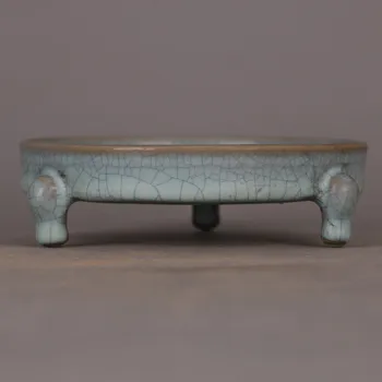 

Collection of three legged brush wash porcelain with azure glaze from Writing brush washerBeijing