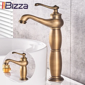 

Bathroom Faucet Antique Bronze Solid Brass Basin Sink Brass Faucets Single Handle Water Mixer Taps Bath Tap torneiras Crane 1109