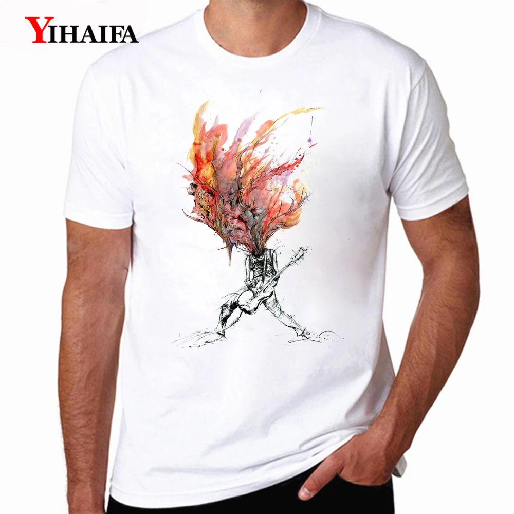 

YIHAIFA Newest Mens T-Shirt Creative Music Tree Graphics Tees Short Sleeve Tops Streetwear Men Clohing Oversize T Shirts