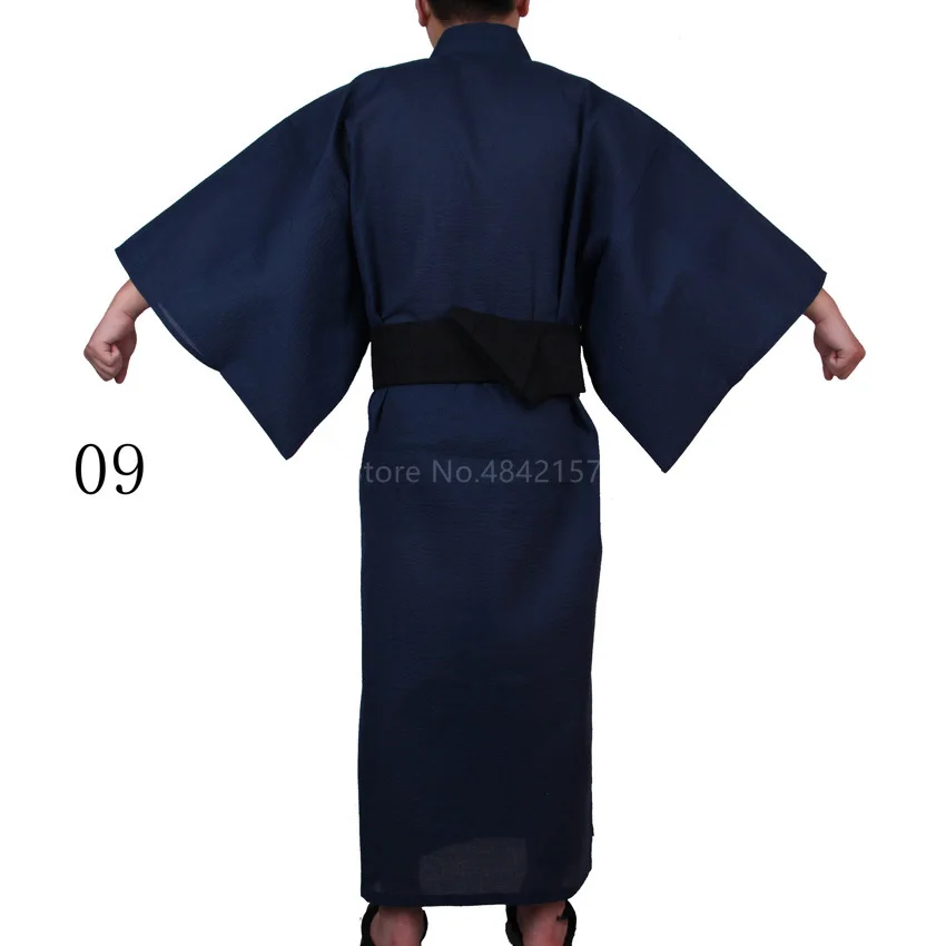 Мужские японские традиционные костюмы Самурайское кимоно человек хлопок тонкий свободный стиль Yukata Jinbei Haori Роскошные Ретро косплей одежда