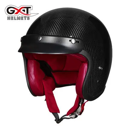 

GXT Motorcycle Helmet Carbon Fiber Helmet Men's Women's Half Helmet Summer Half Cover Type Locomotive Helmet Retro Helmet