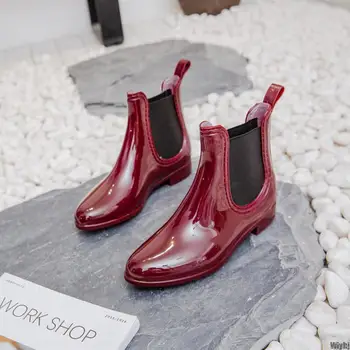 

New Fashion women's casual rain boots Martin ladies rain foot water shoes short tube rubber shoe type