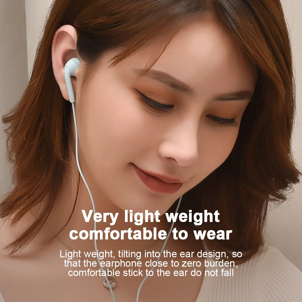 U19 Macaron Wired Super Bass 3.5mm Headset with Microphone for IPhone Samsung Wired Earphones Wired Headphones Wired Earplugs
