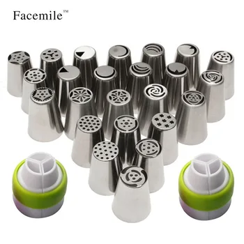 

24 Paper Set Russia Tulips Cake Nozzle One Forming Seamless Injector Match 2 Individual Three-colour Transformation
