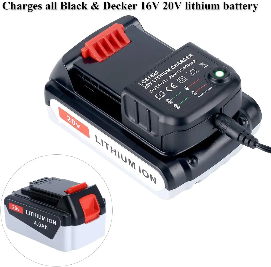 Li-ion Battery Charger Adapter LCS1620 For Black&Decker 10.8V 14.4V 18V 20V  Serise LBXR20 Electric Drill Screwdriver Tool - AliExpress