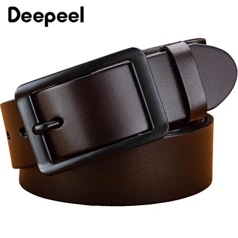 Deepeel 1 шт. 3,8*105-165 см роскошный бизнес чисто кожаный ремень с размера плюс сплав Пряжка дизайнерские ремни для мужчин Высокое качество yyb395