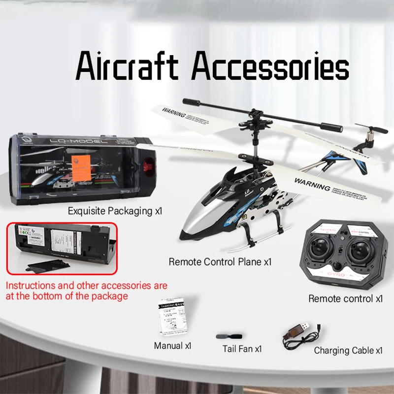 3.5CH Alloy Remote Control Helicopter with Light USB Charging Children Toys RC Airplane Mini Drone Toys for Boy Kids Aircraft 5