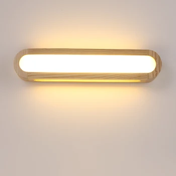 

Creative nordic bedroom wood wall light 12W AC110-240V foyer study background lamp Bathroom LED mirror light