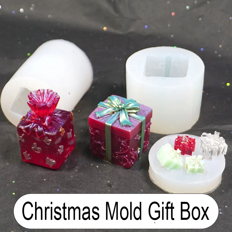 ChristmasMoldGiftBoxFlexibleSiliconeMoldSmallHomeDecoration