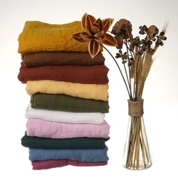 Multi-Use Cotton Muslin Swaddle Solid Color Newborn Baby Items Spring Double Layer 120x120 Washing Process Soft Bath Towel