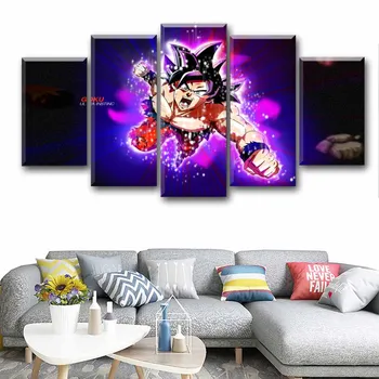 

Canvas Prints Paintings Home Decor Dragon Anime Ball Painting 5 Piece Black Wall Art Pictures Posters For Living Room Modular
