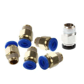 

15 Pcs PT Male Thread 6Mm Push in Joint Pneumatic Connector Quick Fittings , 5 Pcs 1/8 Inch & 10 Pcs 1/4 Inch