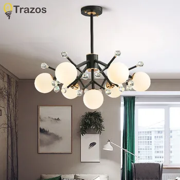 

Chandeliers Light Fixture Pendant Chandelier Lamp Suspension Luminaire Nordic LED Crystal for Living Room Bedroom Modern E27 AC