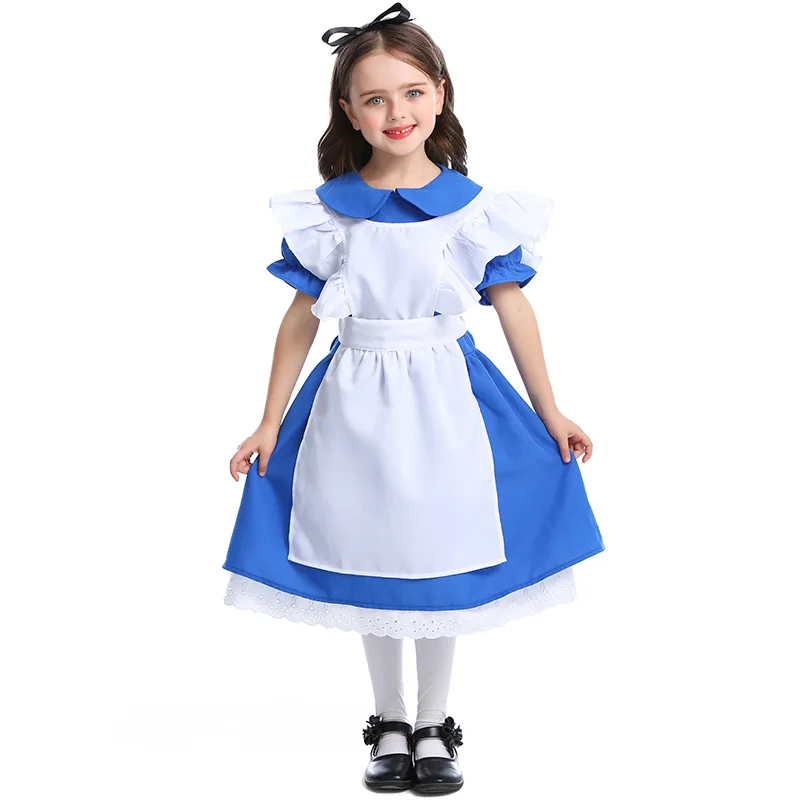 Новый стиль темно синий костюм для девочек платье принцессы на Хэллоуин | Костюмы для девочек -10000194356131