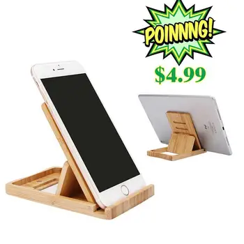 

Bamboo Adjustable Tablet Phone Stand Multi-angle Universal Foldable Holder for iPad xiaomi for iPhone X 11 8 7 Plus/Sony/HTC etc
