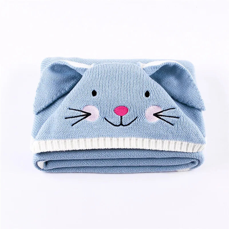 Baby stroller sleeping bag Winter Newborn Baby Warm Cartoon Knitt Swaddle Hooded Blankets Wrap Sleeping Bag baby blanket #4O22 (17)