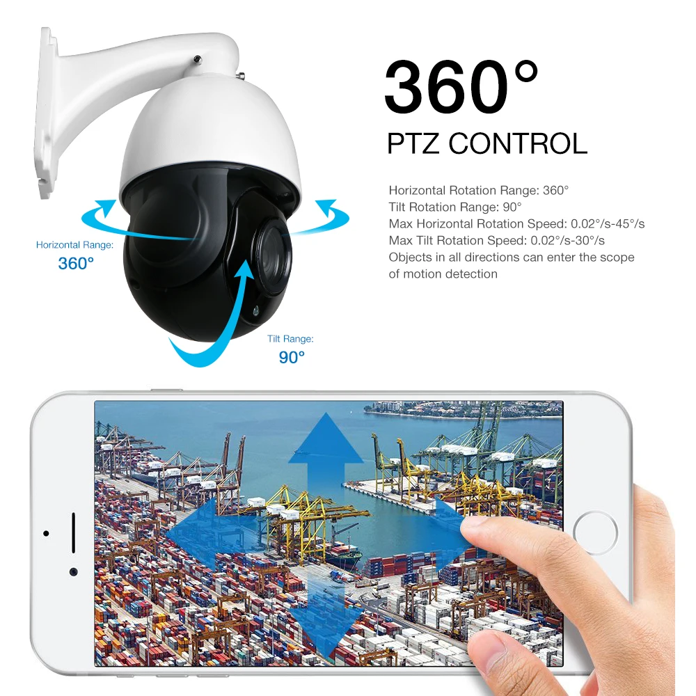  CCTV Surveillance AI Auto Tracking POE PTZ IP Camera Two Way Audio 30X Zoom 1080P H.265 Outdoor Cam