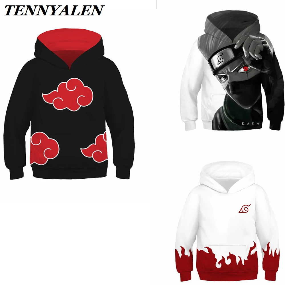 

Anime Sports Sweatshirt Naruto Cosplay Costume BORUTO Uzumaki Naruto Kakashi Akatsuki Halloween cosplay Hooded Sweater for Kids