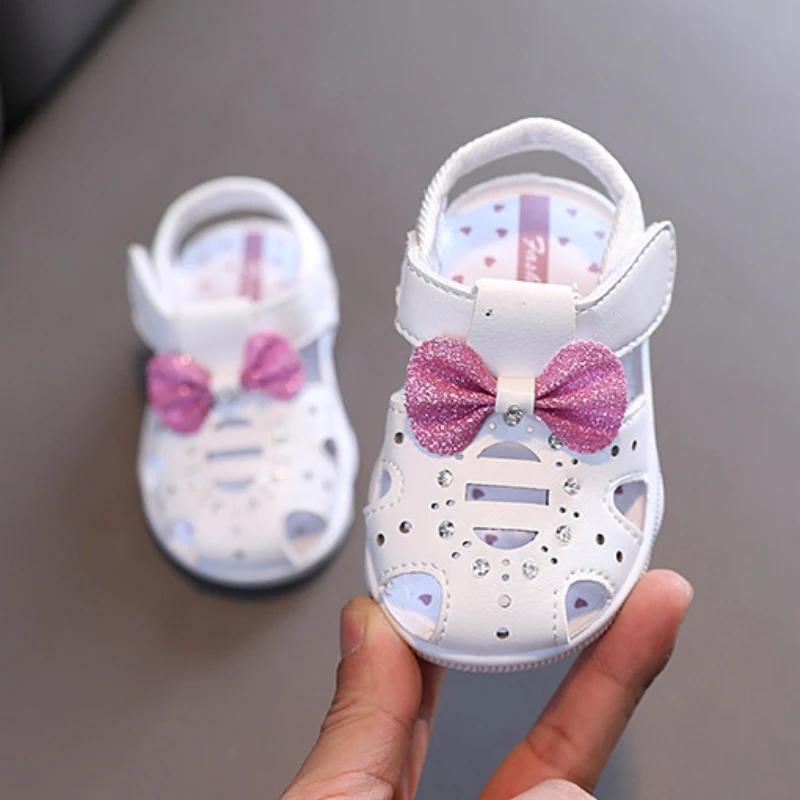 New Summer Sandals Shoes Cute Sweet Fashion Children Leathers Princesses Shoes For Girls Baby Breathable Hoolow Out Bow Shoes 1