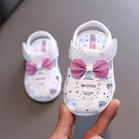 New Summer Sandals Shoes Cute Sweet Fashion Children Leathers Princesses Shoes For Girls Baby Breathable Hoolow Out Bow Shoes 1