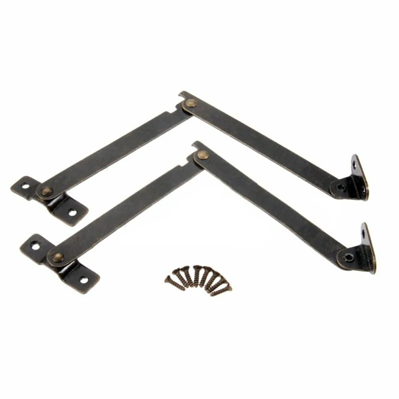 

2pcs Lid Support Hinges Rods Bracket Furniture Box Cabinet Stay Hardware Tools