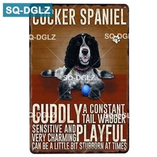 Кокер-спаниель, металлическая вывеска, винтажный бар, Декор, жестяная вывеска, винтажный Декор для дома, металлический Борден, художественный плакат, ретро-табличка