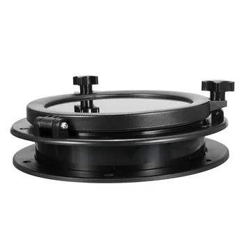

21cm Black Pre Drilled Hatch Opening Car Replacement Easy Install Accessories Boat Porthole Round ABS Universal Window Durable