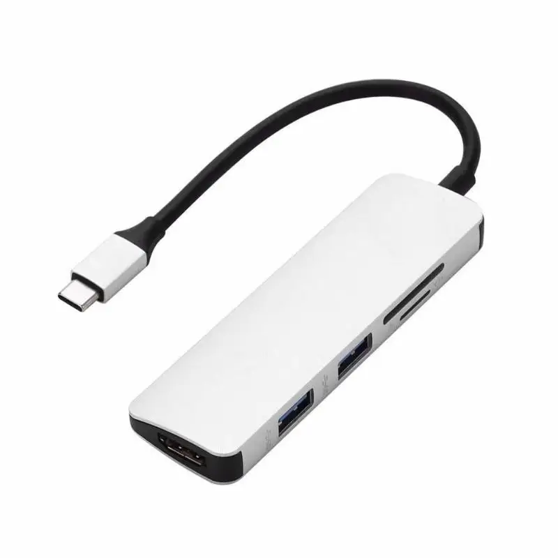 Прочный 5 в 1 TYPE-C концентратор к USB3.0 HDMI TF карта тонкий дизайн многофункциональная карта памяти Расширение Док-станция