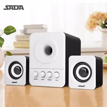 

SADA Wired Mini USB Super Bass Subwoofer Speaker 2.1 3 Channel Computer Speakers With USB 3.5mm connector For mp3 Cellphone