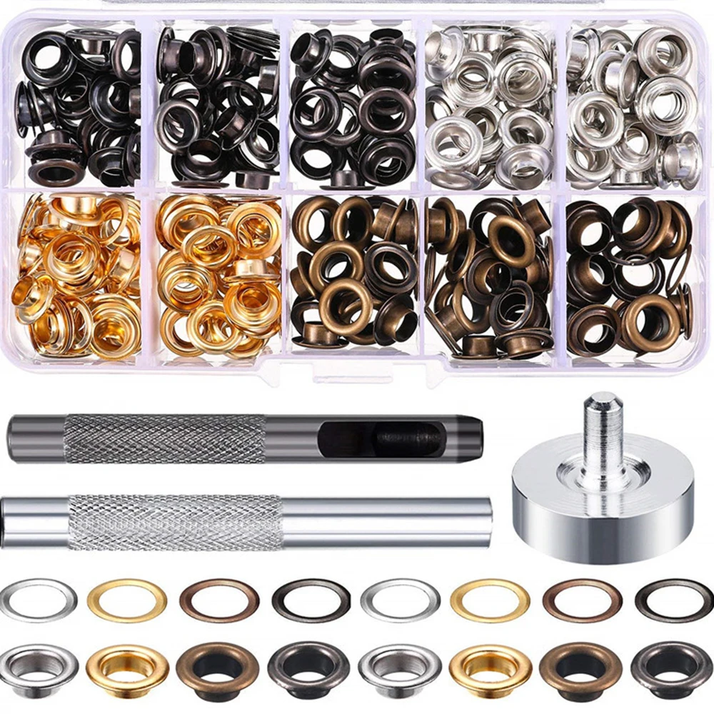 200set4colorsScrapbookEyelet6mmMetalEyeletsForDIYSewingembelishmentgarmentclothes