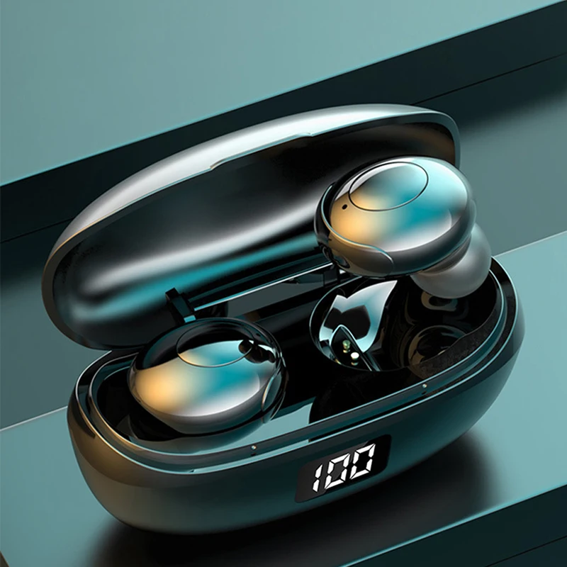 TWS Wireless Bluetooth Earphones Mini Earbuds 5 0 Type C Digital Display Charging Case Headset HiFi Stereo Earphone