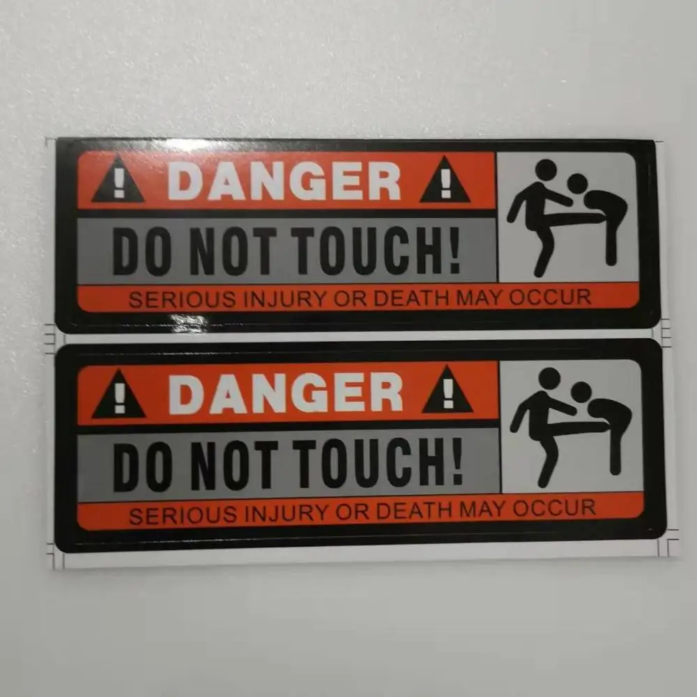 

2 Pcs 125mmX39mm Orange Danger DO NOT TOUCH Car Body Glass Rules Car Automotive Reflective Sticker