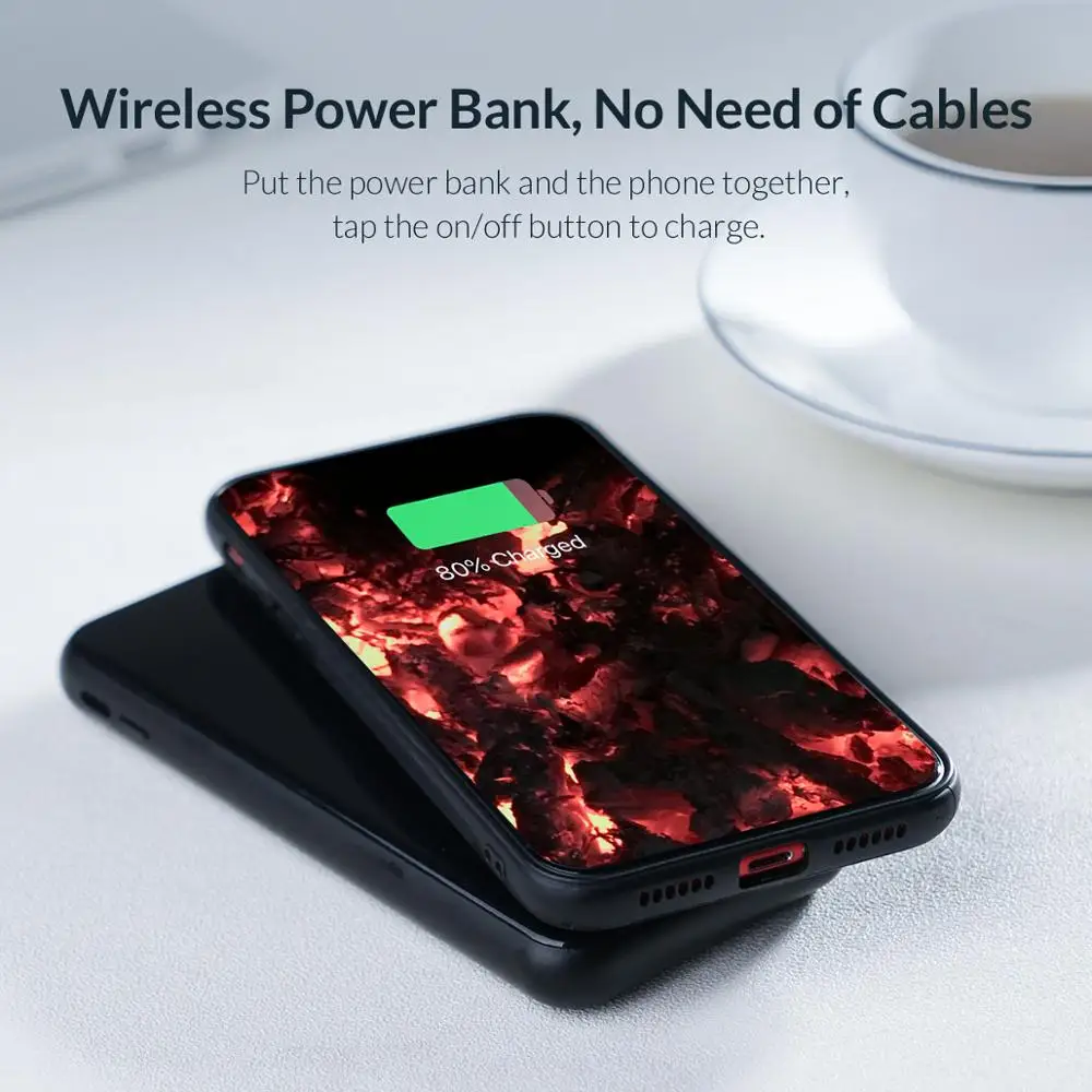  ORICO 8000mAh QI Wireless Power Bank Für iphone Samsung Externe Batterie Bank Dual USD Drahtlose La