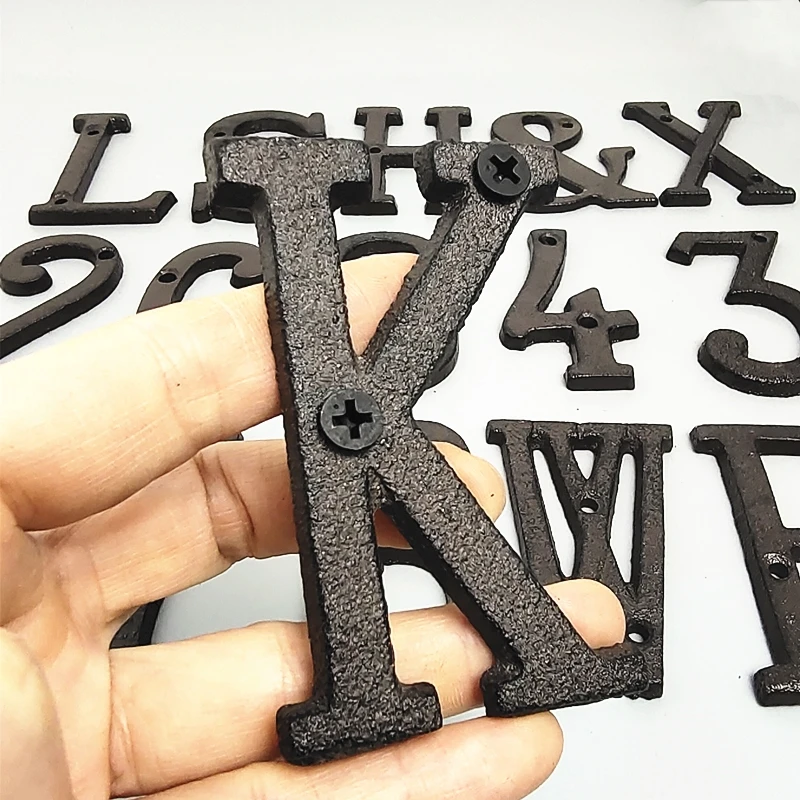 Metal Letter Sign Retro 3D House Numbers Digital Arabic for Wall