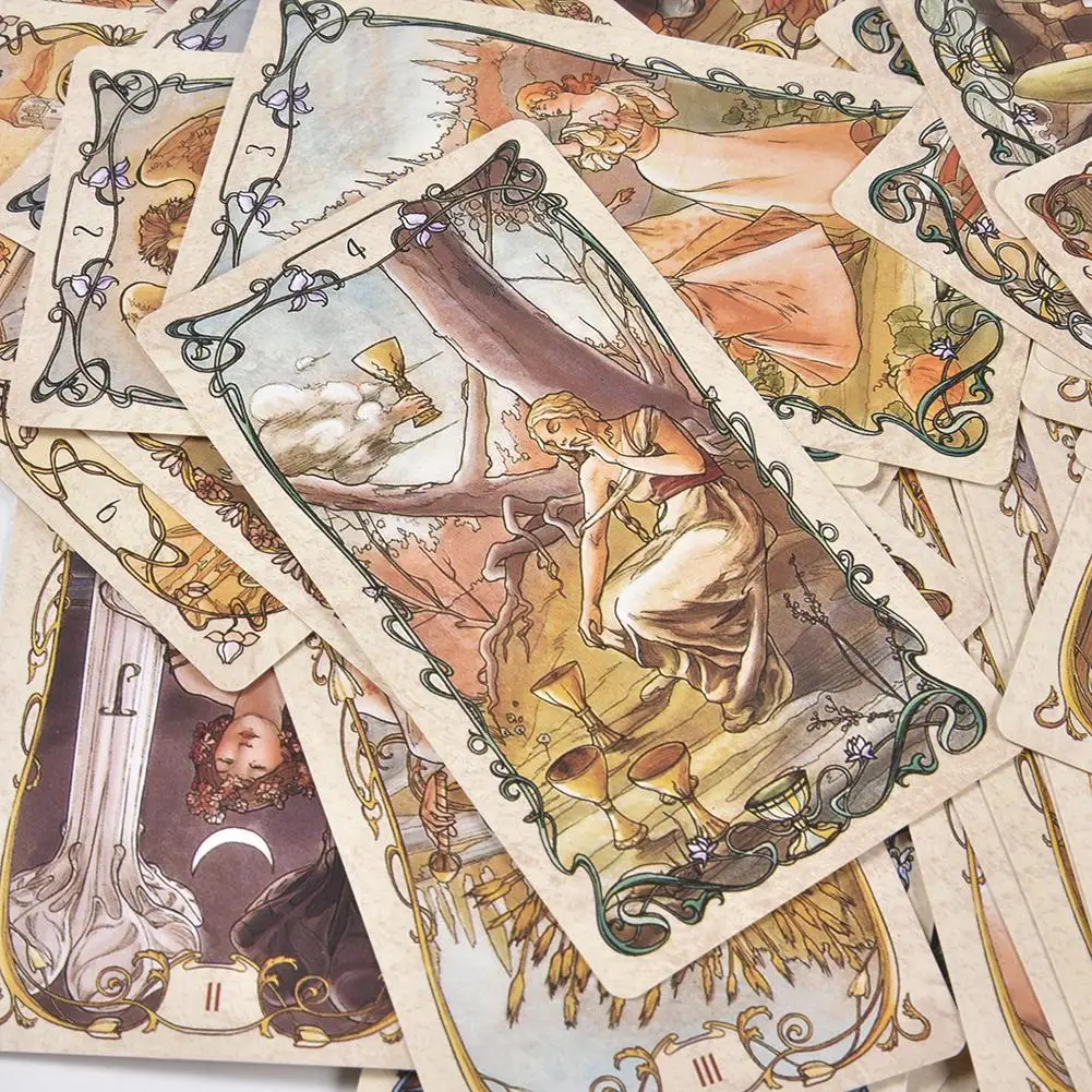 78 Tarot Mucha Board Games Cards Deck Board Game Card Box Party Table Games Playing Cards Family Entertainment