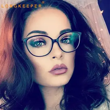 

Fashion Women Cat Eye Eyeglasses Luxury Brand Ladies Black Clear Lens Optical Glasses Transparent Spectacle Frame Oculos De Grau
