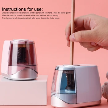 

School Classroom Portable Stationery Helical Blade Durable Fast USB Rechargeable Heavy Duty Electric Pencil Sharpener Auto Stop