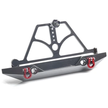 

SCX10 CNC Rear Bumper Bull Bar with Spare Tire Carrier Shackles for Rock Crawler Rc Truck SCX10 II Jeep Wrangler,Grey
