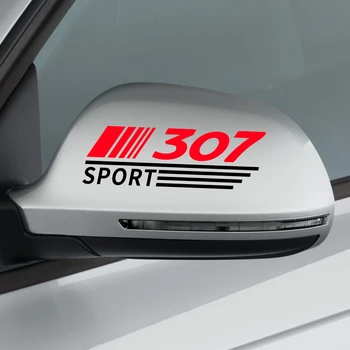 

2PCS Car Rearview Mirror Stickers Auto Decor Decal For Peugeot 307 Waterproof Reflective Car Stickers And Decals Car Accessories