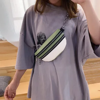 

Fanny Pack Women Sport Waist Bag Harajuku patchwork streetwear Pocket Single money belt bag crossbody bag for women