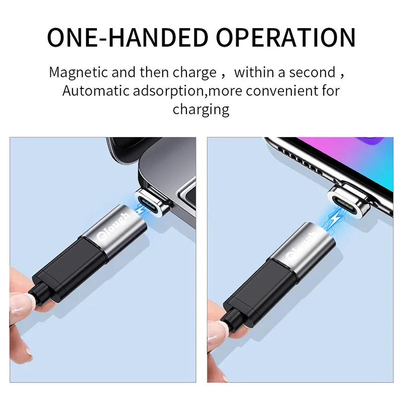 Elough Magnetic OTG Adapter iPhone 13 Xiaomi Macbook USB Type C Micro To Micro Type C Lighting Data Transfer OTG Converter otg adapter,usb to type c adapter,type c adapter,magnetic cable adapter,lightning to usb otg adapter,lightning to usb c adapter,ios to type c adapter